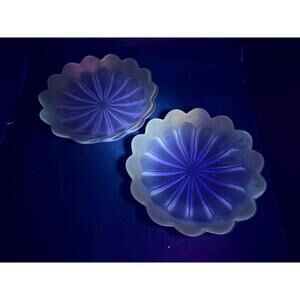 Vintage Waltherglas Marrakech Plates – Purple & Gold Flower Design Germany 1970s